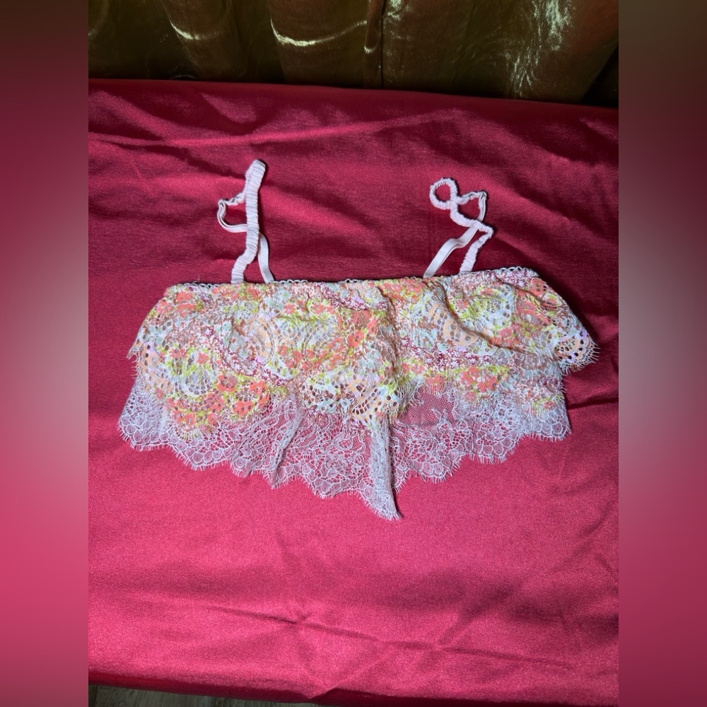Victorias Secret neon lace bandeau bra